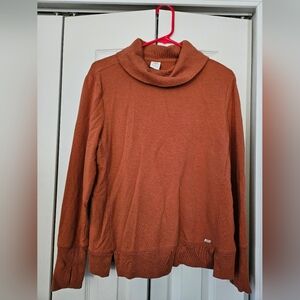 Rust Orange Cowl Neck Sweater